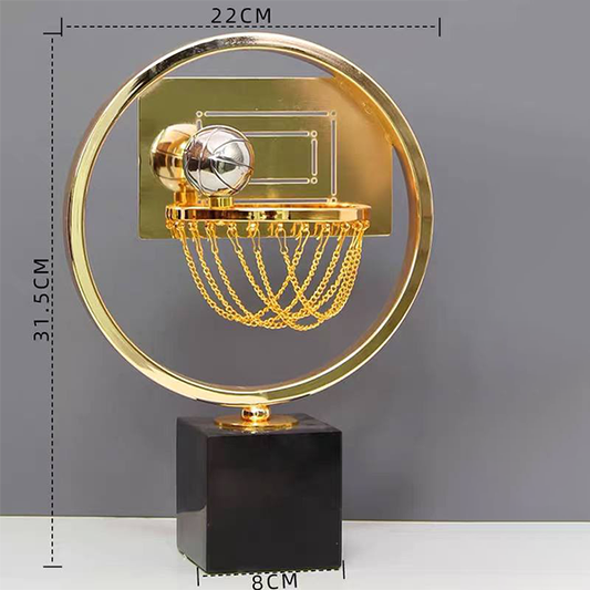 Golden Basketball Hoop Desk Sculpture-LY14