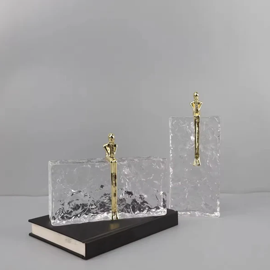 Decorative Glass with Golden Figurin-GD11