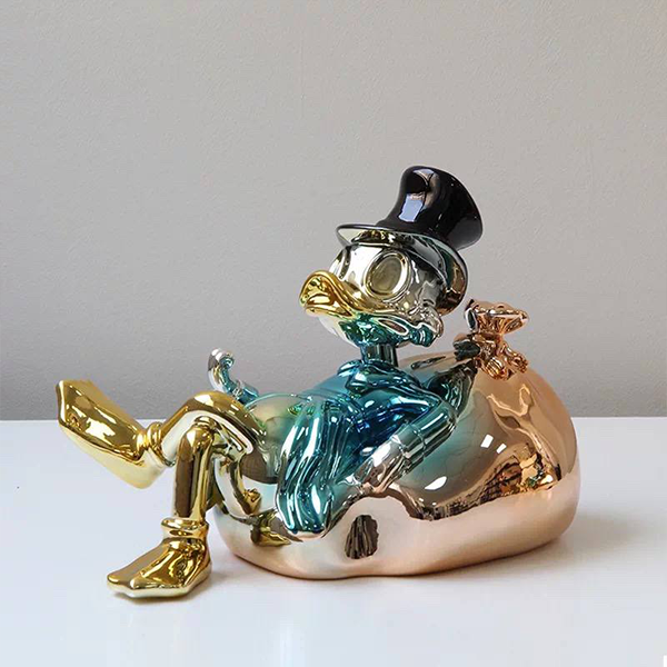 Luxury Metallic Scrooge McDuck Home Statue-MM170