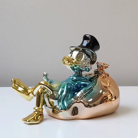 Luxury Metallic Scrooge McDuck Home Statue-MM170