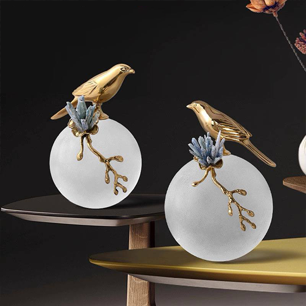 Set Golden Birds on Crystal Sphere-GD43