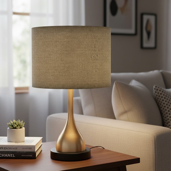 Mid-Century Modern Gold Table Lamp-L 15