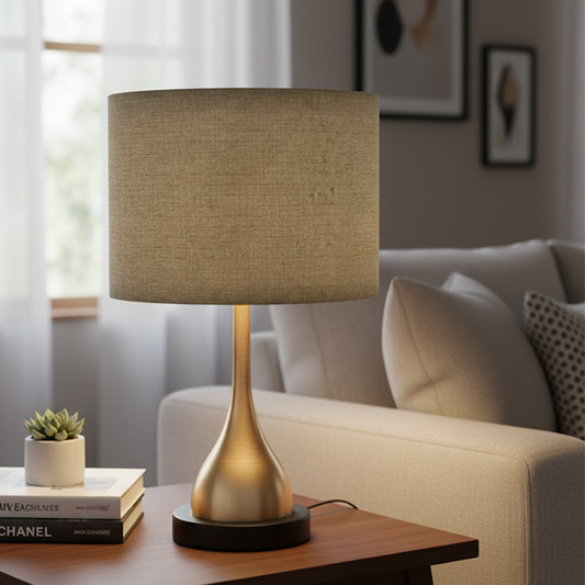 Mid-Century Modern Gold Table Lamp-L 15