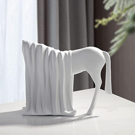 Horse statue decorated with fabric carving-MM84