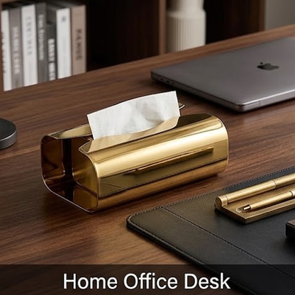 Modern Curved Metal Tissue Box Cover-MM147