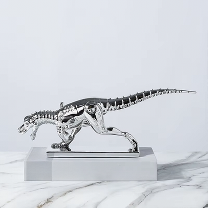 Silver Dinosaur Desktop Decoration