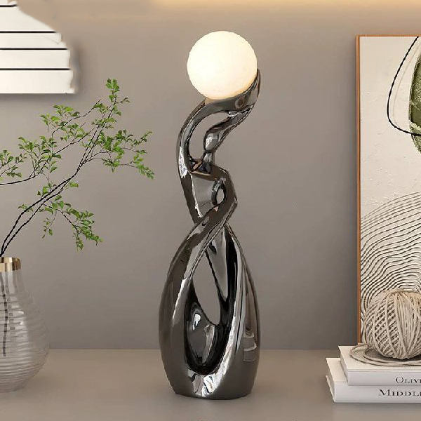 Modern Abstract Floating Orb LED Decorative Statue-MM182