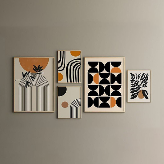 Five-piece wall painting