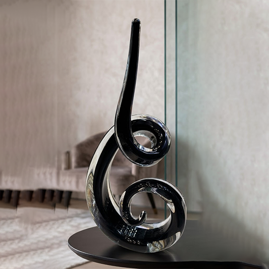Black Crystal Spiral Table Sculpture-MM204