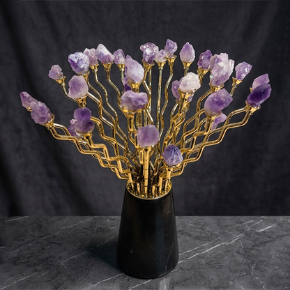 Crystal decor with marble base-hk176