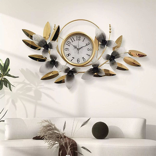 Modern metal and stainless steel wall clock 95X55 cm-am 328