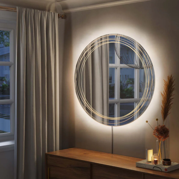 Modern Round Mirror With LED-M13
