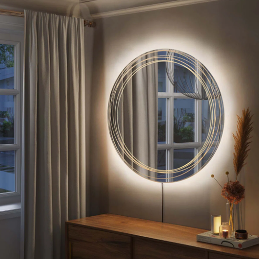 Modern Round Mirror With LED-M13