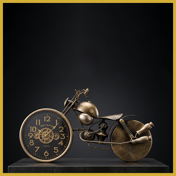 Vintage Motorcycle Metal Desk Clock-LY36