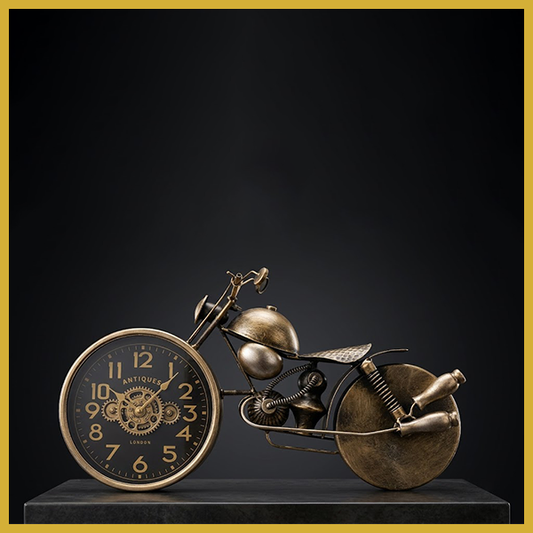 Vintage Motorcycle Metal Desk Clock-LY36