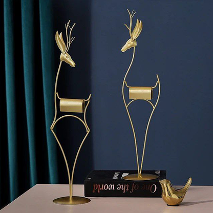 Golden Deer Sculpture-Ly 6632+33
