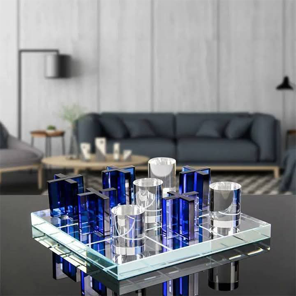 Luxury Glass Tic-Tac-Toe Set-GH59