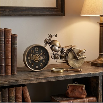 Vintage Motorcycle Metal Desk Clock-LY36
