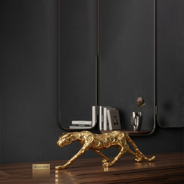 Golden Panther Porcelain Sculpture-GH98