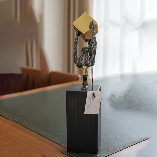 Modern Atlas Cube Bronze Statue-SH20