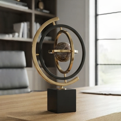 Celestial Gyroscopic Metal Decor Sculpture-MM231