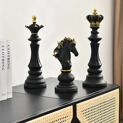 Black 3-piece chess set-DT07