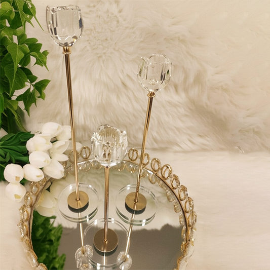 Crystal Candle Holder Set-om 099 E
