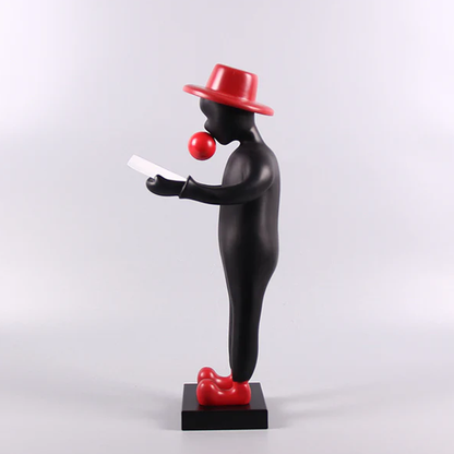 Minimalist Reader Figurine (Black & Red)-MM148