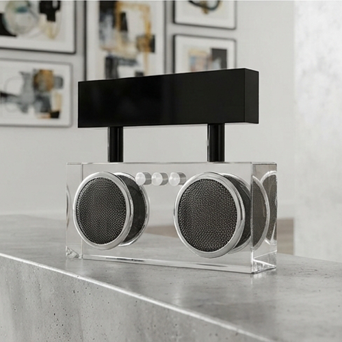Crystal Glass Boombox Decor Sculpture-MM230