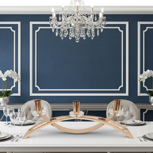 Modern Arc Three-Arm Candelabra-w 32