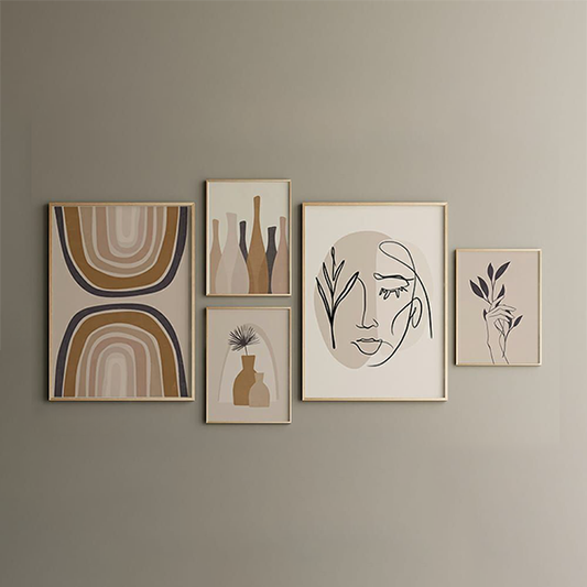 Five-piece wall painting