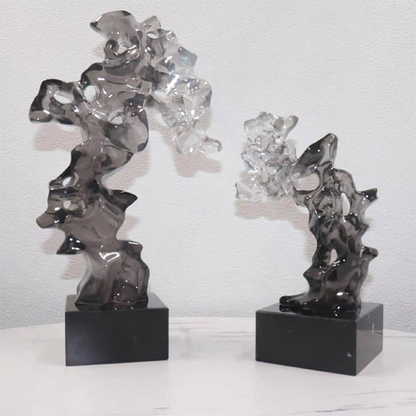 Modern Abstract Smoked Glass Sculptures-GD16