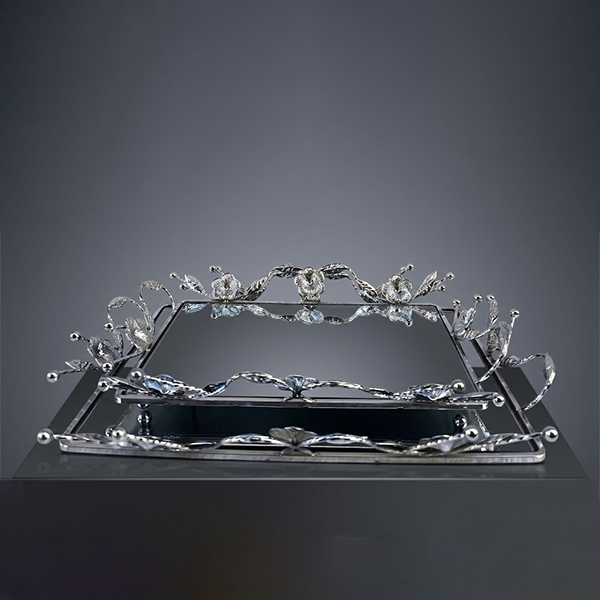Floral Mirror Tray Set-026