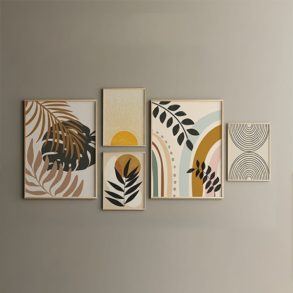Five-piece wall painting