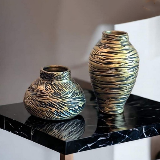 Two-piece pottery vase set-V03