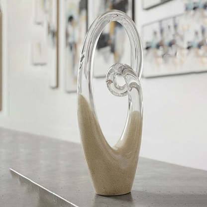 Swirled Glass Abstract Sculpture-MM228