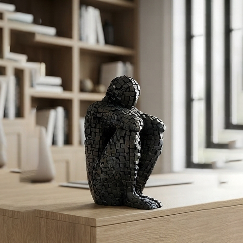 Mosaic Contemplation Resin Figurine-mm217