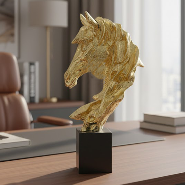 Golden Noble Horse Sculpture-SH16