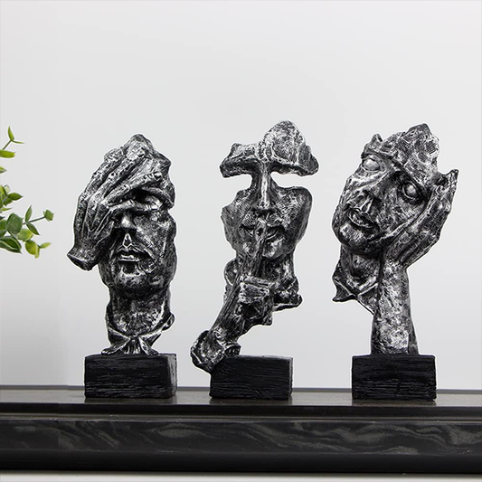 Reaction Set of 3 Faces Silver