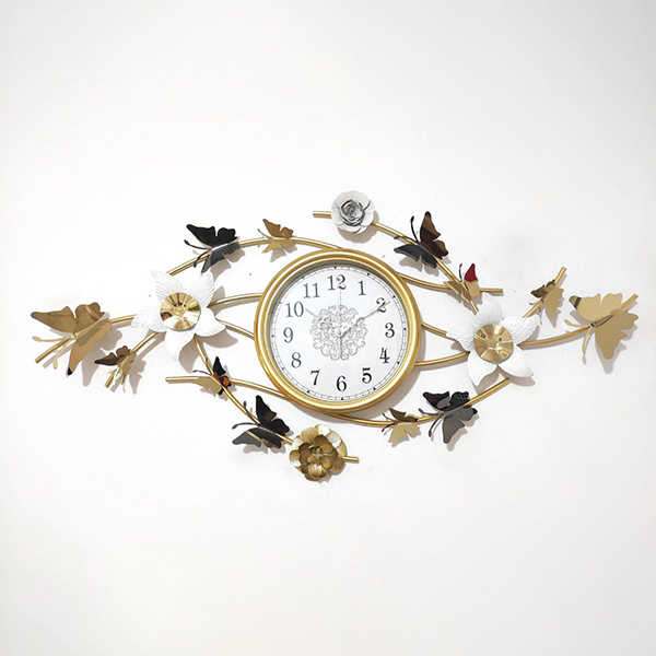 Modern metal and stainless steel wall clock 100X45 cm-am 337