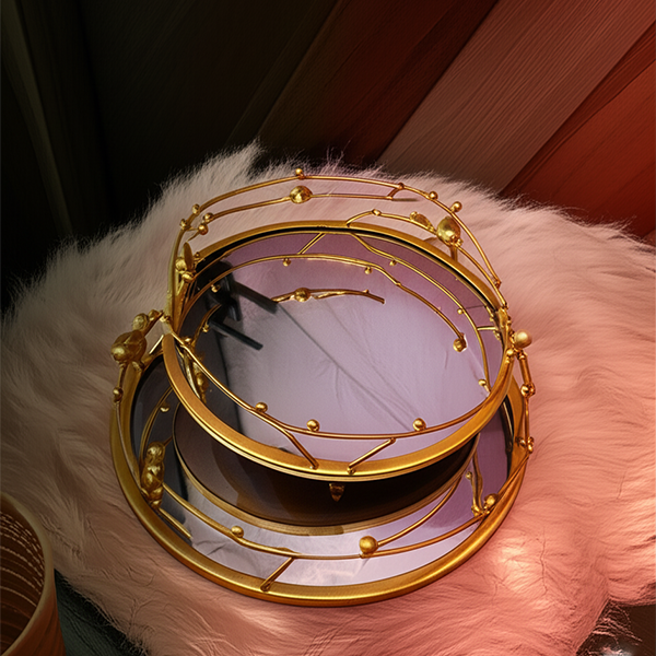Set 2 Golden Elegance Tray-DT24