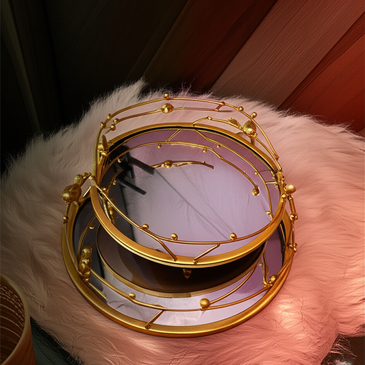 Set 2 Golden Elegance Tray-DT24