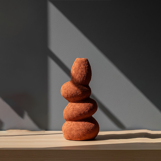 Stacked Organic Form Terracotta Vase
