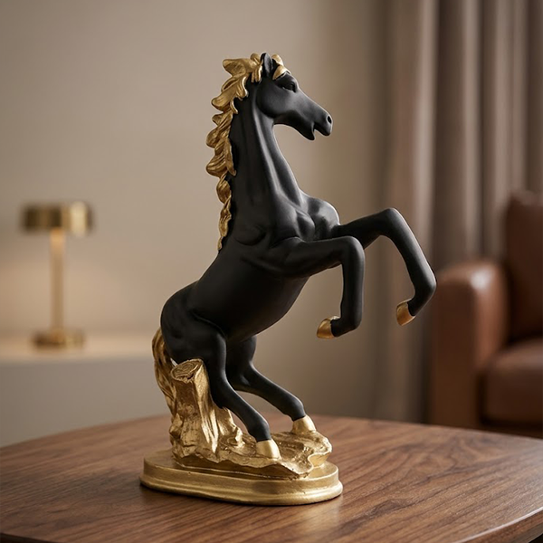 Majestic Rearing Horse Resin Figurine-SI02