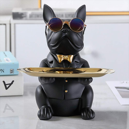 French Bulldog Butler Tray Statue-BB