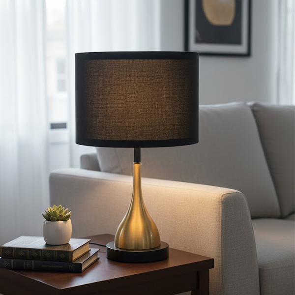 Mid-Century Modern Gold Table Lamp-L 15