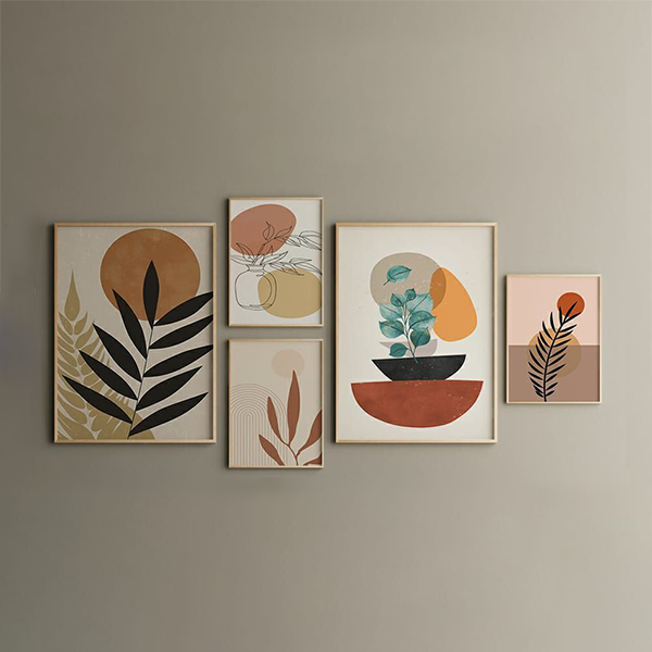 Five-piece wall painting