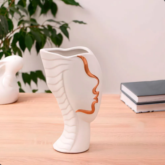 Modern white face vase-V02