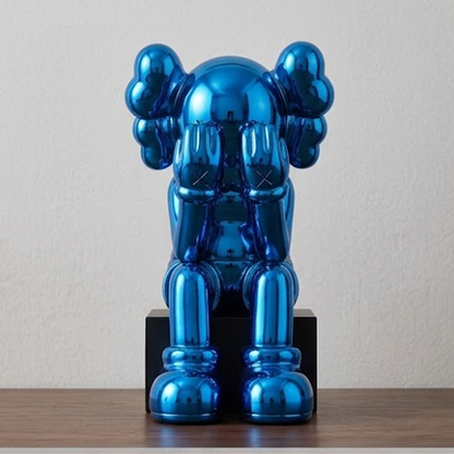Modern Luxury Metallic KAWS Style Sitting Statue-MM179