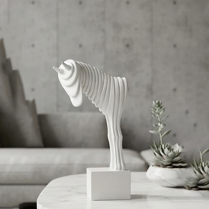 Abstract Minimalist Horse Resin Sculpture-mm213